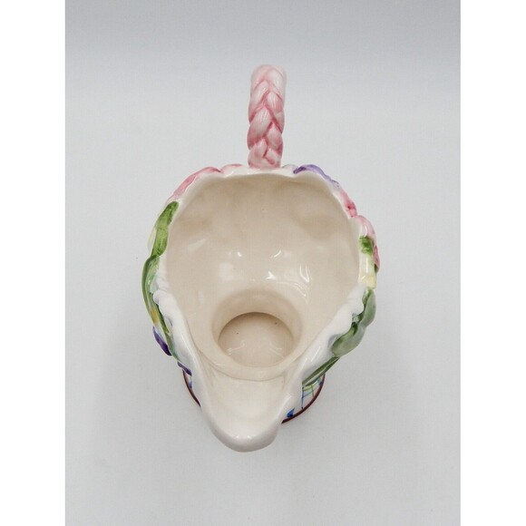Fitz and Floyd Classics Halcyon Creamer Pitcher Floral Pansies 8 Oz Vintage - Picture 5 of 9